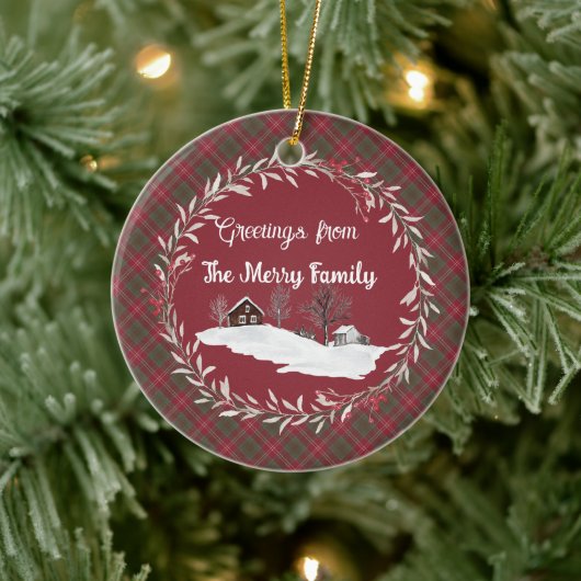 チゾルムウェザーズオリジナルスコットランドタータンチェック セラミックオーナメント (ツリー)