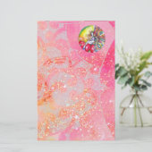 チタニア、ピンク黄色の赤 便箋 (スタンド正面)