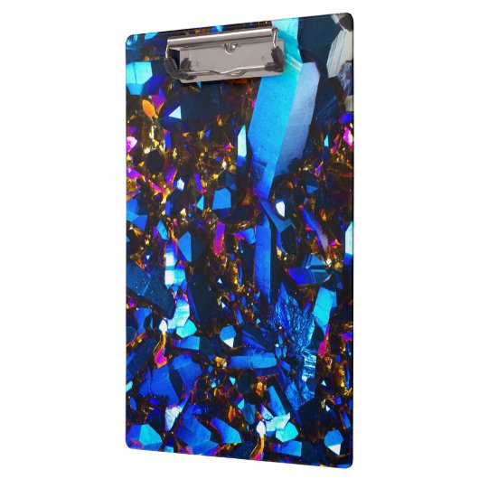 チタニウムのコバルトブルーの水晶 クリップボード (左)