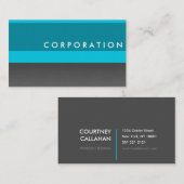 チタンとターコイズのプロフェッショナル名刺 名刺 (正面/裏面)
