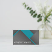 チタンとターコイズはっきりしたアングルの名刺 名刺 (スタンド正面)