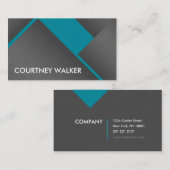 チタンとターコイズはっきりしたアングルの名刺 名刺 (正面/裏面)