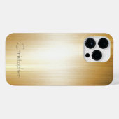 チタンオレンジ銀ステンレス鋼プリント iPhoneケース (裏面横)