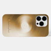 チタンオレンジ銀ステンレス鋼プリント iPhoneケース (裏面横)