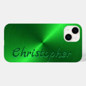 チタングリーンステンレス鋼金属 Case-Mate iPhoneケース (裏面 (横))