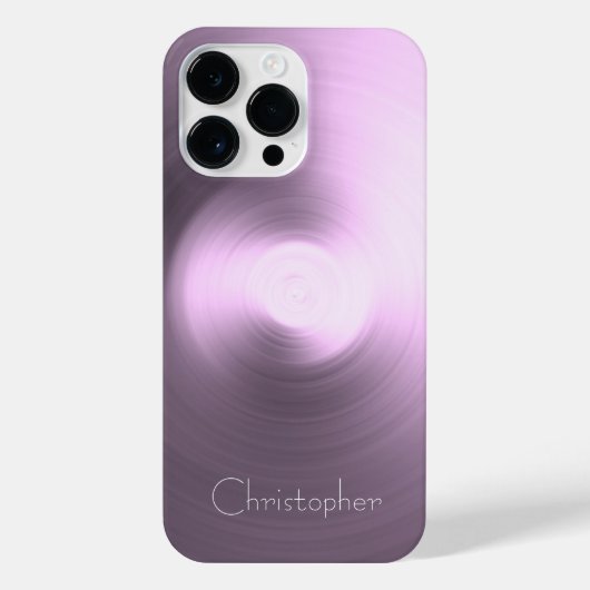 チタンピンク銀ステンレス鋼プリント iPhoneケース (裏面)