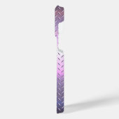 チタンピンク銀ステンレス鋼プリント iPhoneケース (左側面)