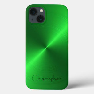 チタンブライトグリーンステンレス鋼プリント iPhone 13ケース