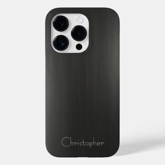 チタンブラック銀ステンレス鋼プリント Case-Mate iPhoneケース (裏面)
