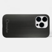 チタンブラック銀ステンレス鋼プリント Case-Mate iPhoneケース (裏面 (横))