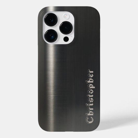 チタンブラック銀ステンレス鋼プリント Case-Mate iPhoneケース (裏面)