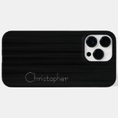 チタンブラック銀ステンレス鋼プリント Case-Mate iPhoneケース (裏面 (横))