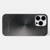 チタンブラック銀ステンレス鋼プリント iPhoneケース (裏面横)
