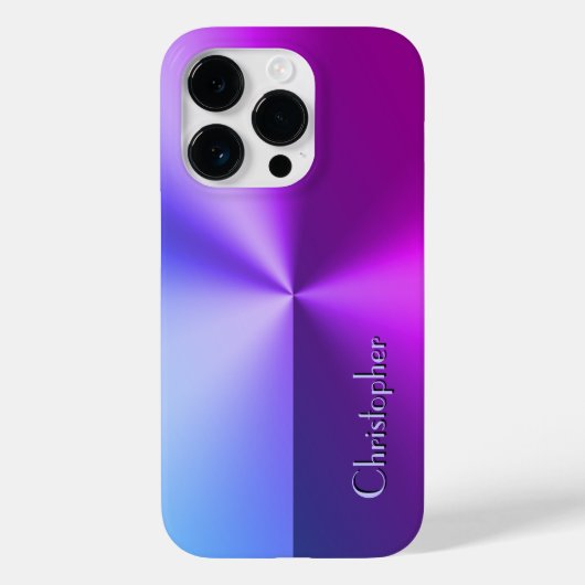 チタンブルーとバイオレットステンレス鋼プリント Case-Mate iPhoneケース (裏面)
