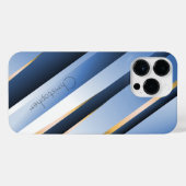 チタンブルーステンレス鋼プリント iPhoneケース (裏面横)