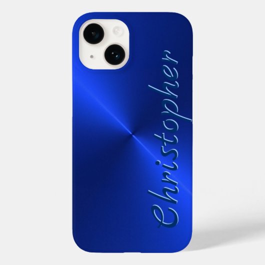 チタンブルーステンレス鋼金属 Case-Mate iPhoneケース (裏面)