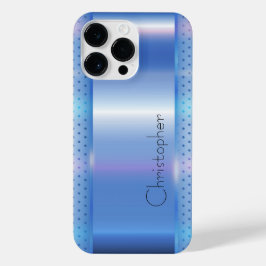 チタンブルー銀ステンレス鋼プリント iPhone 14 PRO MAXケース