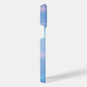 チタンブルー銀ステンレス鋼プリント iPhoneケース (右側面)