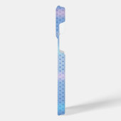 チタンブルー銀ステンレス鋼プリント iPhoneケース (左側面)