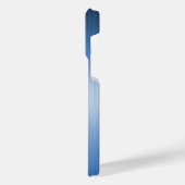 チタンブルー銀ステンレス鋼プリント iPhoneケース (左側面)