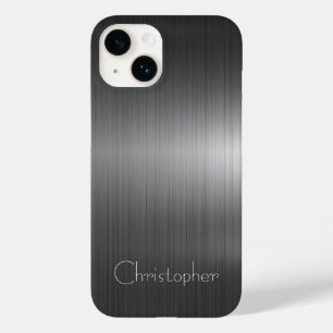 チタンポリッシュ黒銀ラジアルおよびメタル Case-Mate iPhone 14ケース