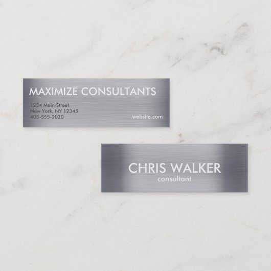 チタンメタルテクスチャミニカード スキニー名刺 (正面/裏面)