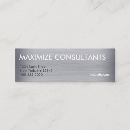 チタンメタルテクスチャミニカード スキニー名刺 (正面)