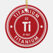 チタン元素 赤 セラミック オーナメント (正面)