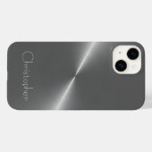 チタン研磨銀ラジアルおよびメタル15 Case-Mate iPhoneケース (裏面 (横))