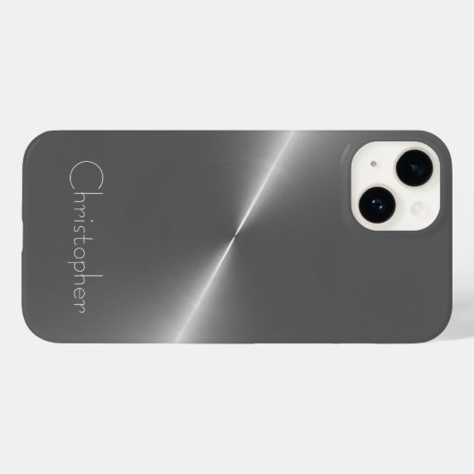 チタン研磨銀ラジアルおよびメタル15 Case-Mate iPhoneケース (裏面 (横))