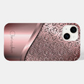 チタン研磨青銅ラジアルメタリックスマートフォン15 Case-Mate iPhoneケース (裏面 (横))