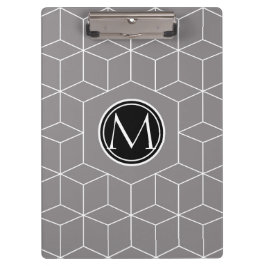 チタン立方体パターンとモノグラム クリップボード