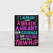 チタン股関節置換術ユーモア面白い新しいH カード (黄色い花)