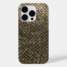 チタン金ゴールドステンレス鋼スネークスケールパターン Case-Mate iPhone 14 PROケース