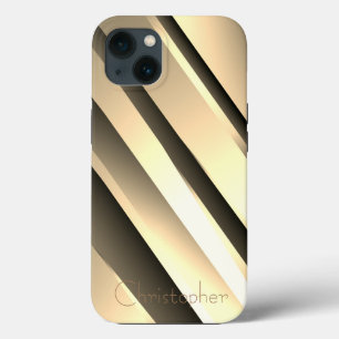 チタン金ゴールドステンレス鋼プリント iPhone 13ケース