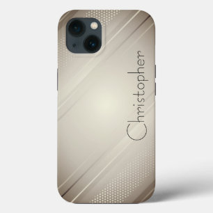 チタン金ゴールドステンレス鋼プリント iPhone 13ケース