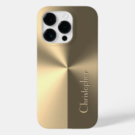チタン金ゴールドステンレス鋼プリント Case-Mate iPhone 14 PROケース