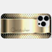 チタン金ゴールドステンレス鋼プリント Case-Mate iPhoneケース (裏面 (横))
