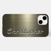 チタン金ゴールドステンレス鋼金属 Case-Mate iPhoneケース (裏面 (横))