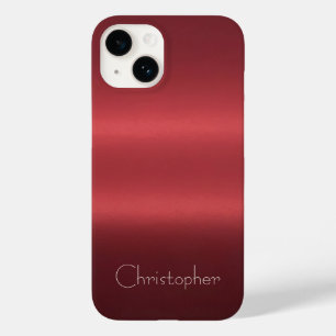 チタン銀および赤色ステンレス鋼金属 Case-Mate iPhone 14ケース