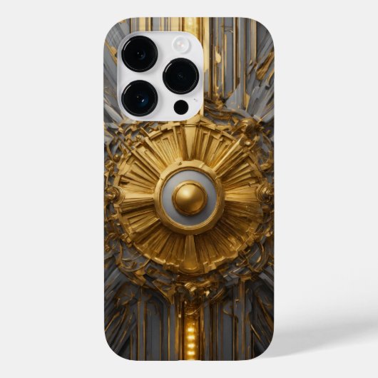 チタン銀および金ゴールドステンレス鋼プリント Case-Mate iPhoneケース (裏面)