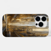 チタン銀および金ゴールドステンレス鋼プリント Case-Mate iPhoneケース (裏面 (横))