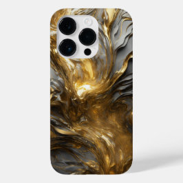 チタン銀および金ゴールドステンレス鋼プリント Case-Mate iPhone 14 PROケース