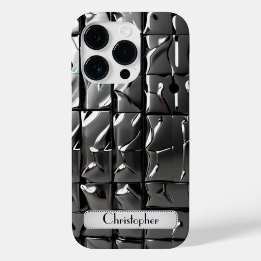 チタン銀ステンレス鋼プリント Case-Mate iPhoneケース (裏面)