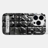 チタン銀ステンレス鋼プリント Case-Mate iPhoneケース (裏面 (横))