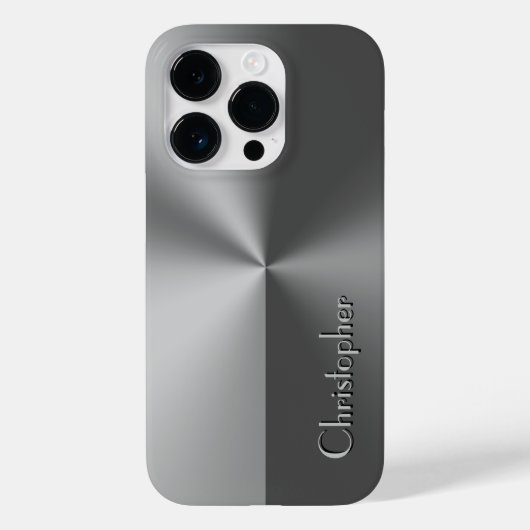 チタン銀ステンレス鋼プリント Case-Mate iPhoneケース (裏面)