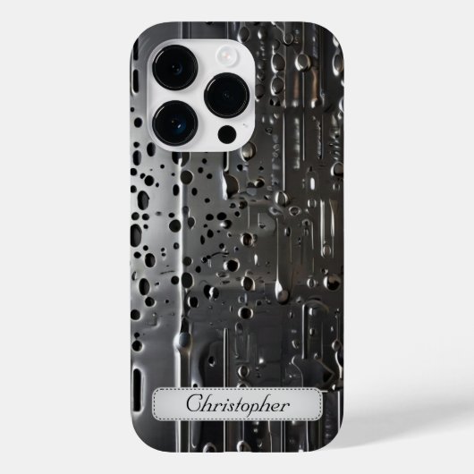 チタン銀ステンレス鋼プリント Case-Mate iPhoneケース (裏面)