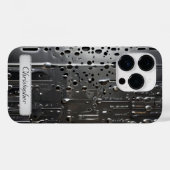 チタン銀ステンレス鋼プリント Case-Mate iPhoneケース (裏面 (横))