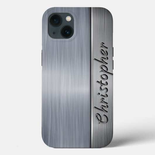 チタン銀ステンレス鋼プリント Case-Mate iPhoneケース (裏面)
