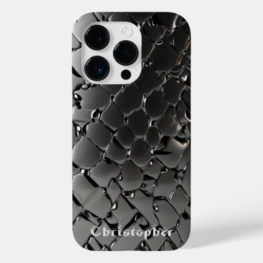チタン銀ステンレス鋼プリント Case-Mate iPhoneケース (裏面)